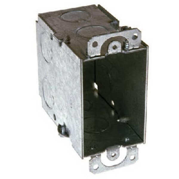 Raco Electrical Box, 18 cu in, Switch Box Type, 1 Gang, Steel, Rectangular Shape 881105 - main